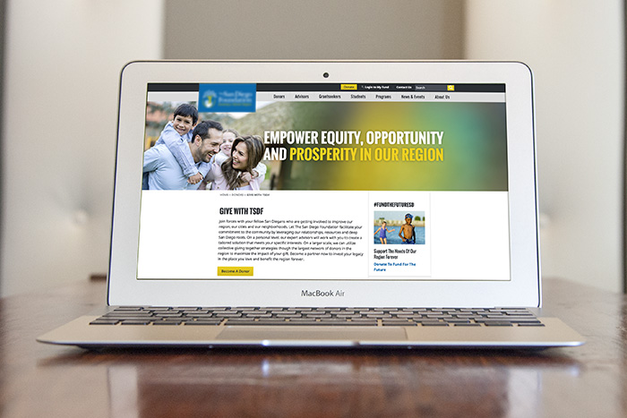 Interior Page Design for San Diego Non-Profit